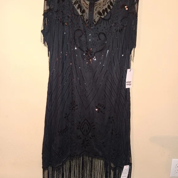Unique Vintage | Dresses | Black Beaded Fringe Dress | Poshmark Unique Vintage | Dresses | Black Beaded Fringe Dress | Poshmark